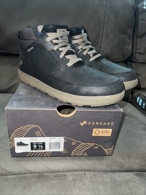 Forsake Men's 9.5 Mason Mid Black Top Casual Boots waterproof